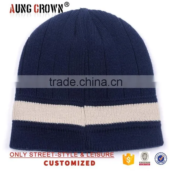 Navy Soft Acrylic Beanie Cheap photo-3