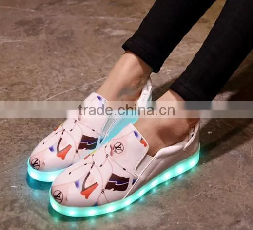 High Top LED Shoes Flashing Sneakers,Lightning Sneaker Canvas Sneaker photo-3