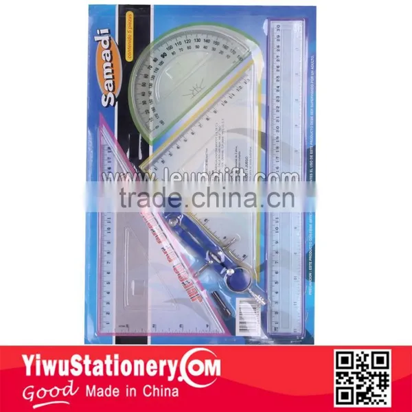 5PCS Math Set Geometry Set Blister Card Ruler Set Drawing Set