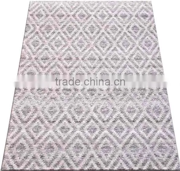 Jaquard Flat Weave Art Silk Rug With Canvas Backing