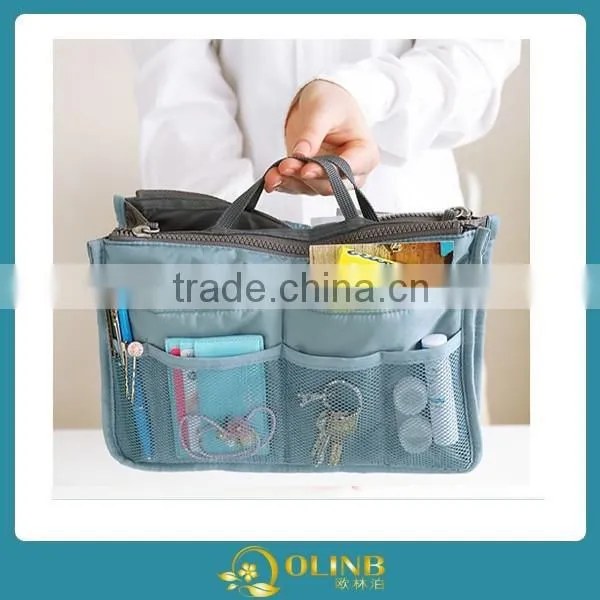 Double Zipper Multifunctional Toiletry Fashion Nylon Cosmetic Travel Bag photo-2
