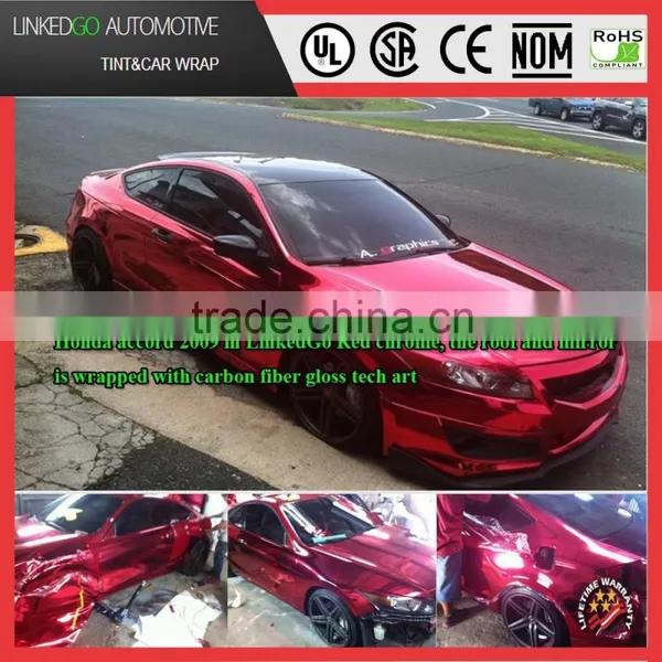 High Quality Car Wrap Pink Chrome Vinyl Air Bubble Free Car Wrapping photo-2