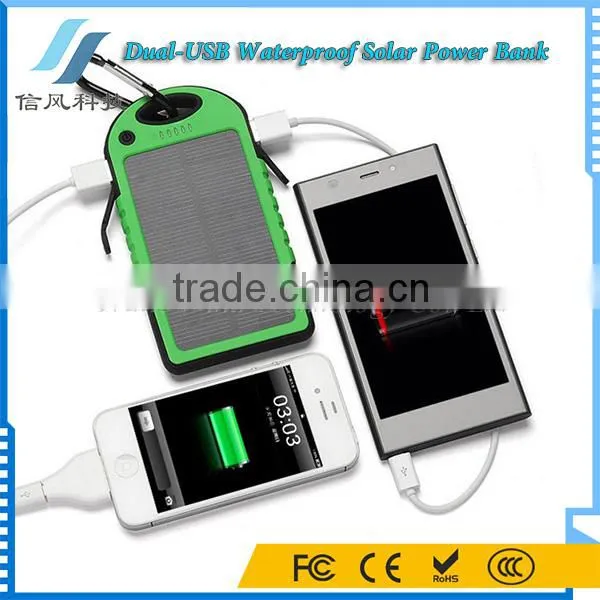 Dual USB Solor Charger 8000mAh Solar Power Bank Waterproof for IPhone for IPad for Android Phone photo-4