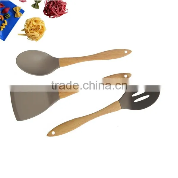 2016 Hot Sale 7-Piece Wood Handle Silicone Kitchen Cooking Utensil Set photo-2