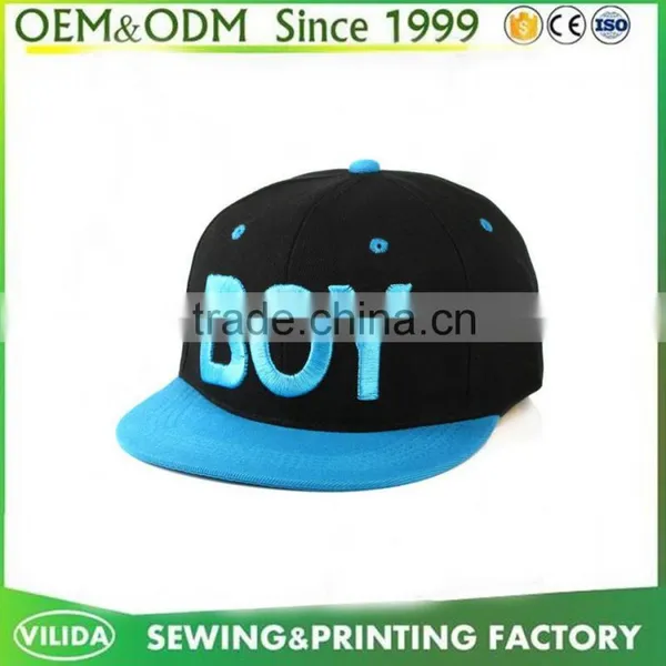 Guangzhou Factory Custom Kids Hip Hop Caps Black and Red Embroidery Kids Caps and Hats photo-5