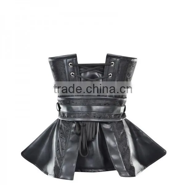 OVERBUST STEAMPUNK CORSET WITH ZIPPER OPENING photo-2