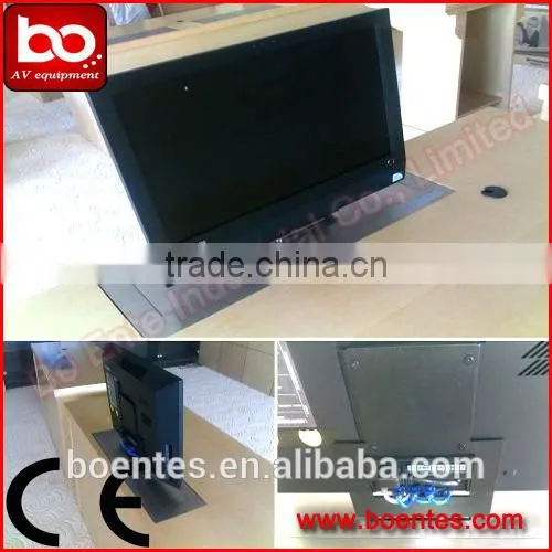 Aluminum Brushed Motorized Computer Desktop Monitor Lift For Meeting Room photo-2