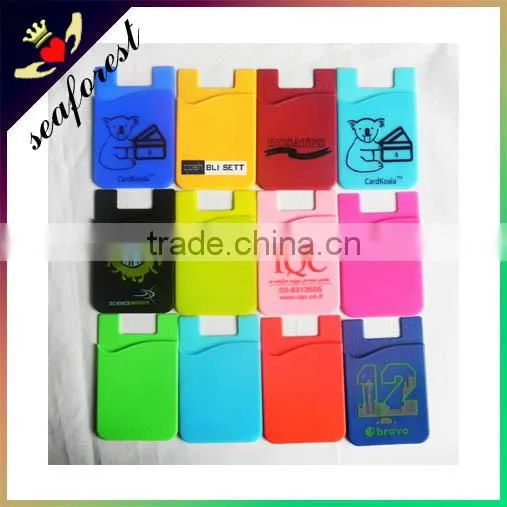 Small MOQ 500pcs Custom Printing Company Logo Silicone Adhesive Credit Card Holder for Promotion photo-4