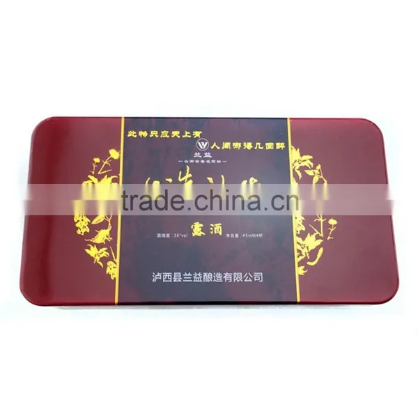 Luxurious Rectangle Metal Wine Tin Box photo-2
