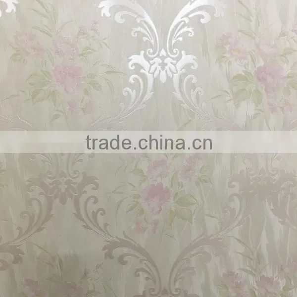 Paper Back Vinyl Wallpaper With Beautiful Pear Gloss Flowers photo-6