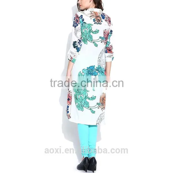 Oem Clothes Supplier Latest Design Fashion Print Party Wear Kurti for Women photo-4