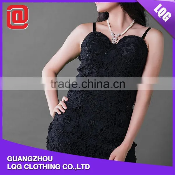 Pretty Girls Black Floral Lace Tassels Lap Sexy House Dress photo-3