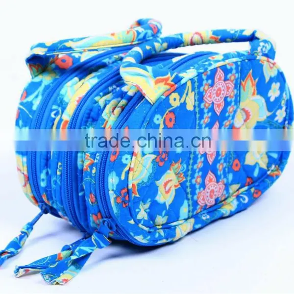 Z366 120924 Quilted Cotton 100% Cosmetic Bag, Make up Bag