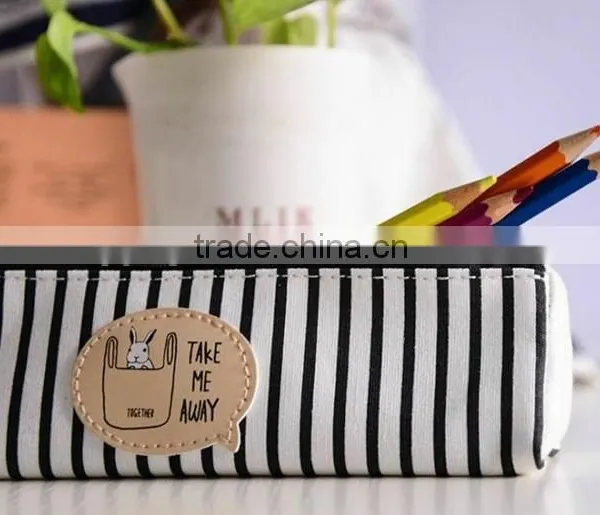 Wholesale Customizable Clear Unbranded School White Canvas Pencil Case for Teenagers photo-4