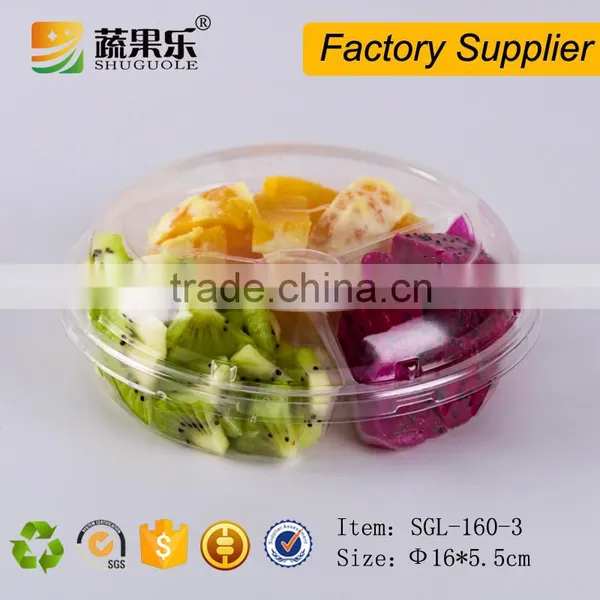 Disposable Round PET Plastic Take Away Salad Bowl With Lid photo-2
