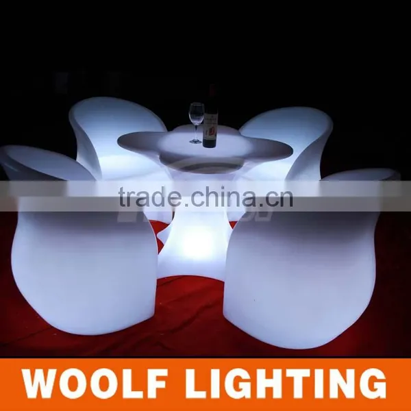 Popular Four-leaf Clover Shape Illuminated Restaurant and Coffee Shop Used Glowing LED Light Up Coffee Table photo-2