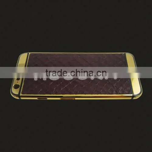 For Iphone6 Leather Gold Plated Housing, Gold Housing With Groove Stick Leather Housing for Iphone6 photo-6