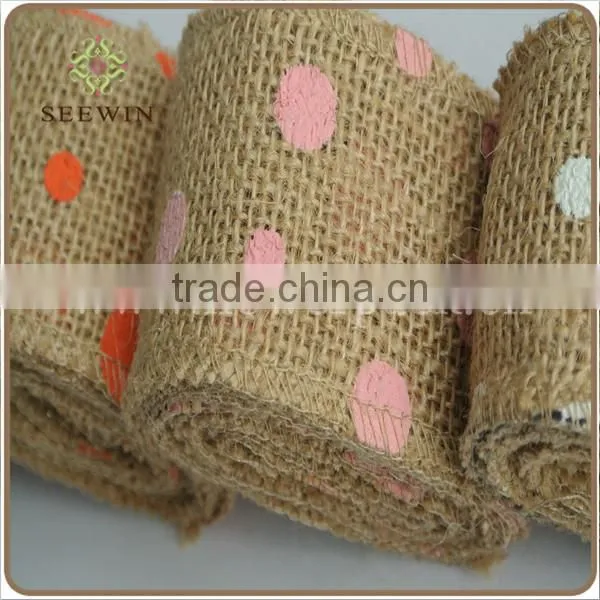 Hot Sale Color Dot Jute Ribbon/natural Jute Ribbon/The Jute Ribbon of Environmental Protection photo-3