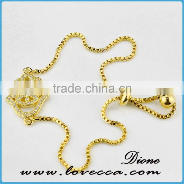 24Kt Gold Bracelet Micropave CZ Girls Gold Chain Bracelet photo-4