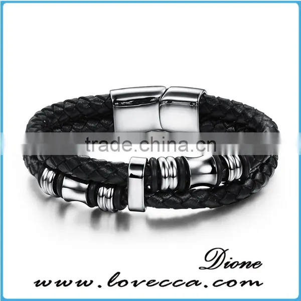 Leather Jewelry Wholesale Mens Black Wrap Leather Bracelet photo-2