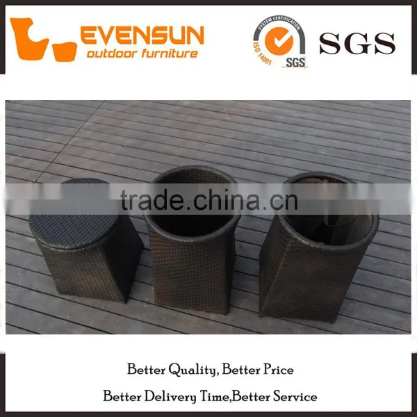 Garden Flat Wicker Hamper Box Outdoor Rattan Storage Furniture photo-2