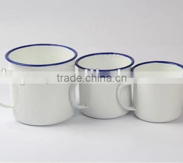 6/7/8/9/10/12cm GREEN Carbon Steel Metal Enamel Mug Plain photo-2