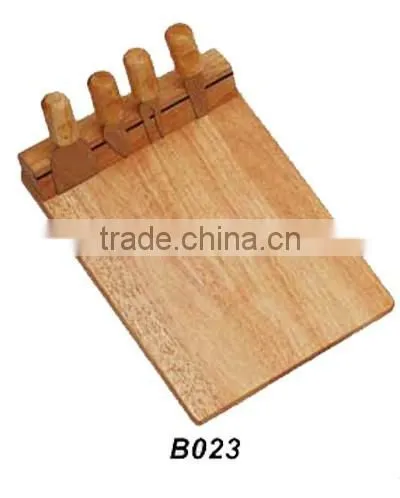 Rubber Wood Cheese Board With Cheese Knives photo-5