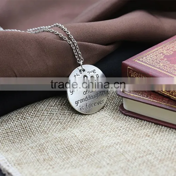 Cheap 2016 New Christmas Women Hot Gifts Love Heart Words Round Pendant Necklace Family Jewelry photo-5