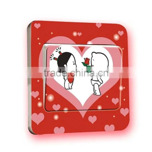 Fashion Decorative Wall Sticker , Waterproof Bedroom Switch Stick photo-4