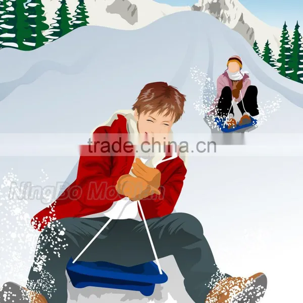 Professional Hot Selling Child 75cm Snow Slide Plastic Tobaggon Snowboard One Seat With Brake photo-2