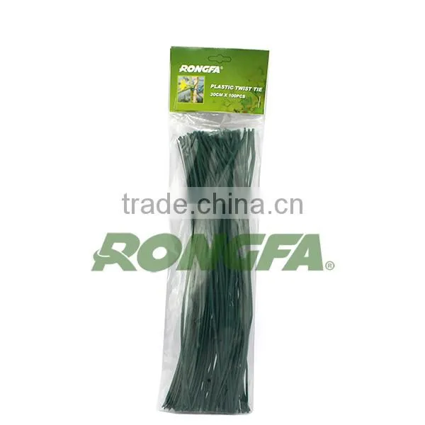 2.6mm x 15cm Green Pvc Plastic Plant Twist Tie for Gardening photo-5
