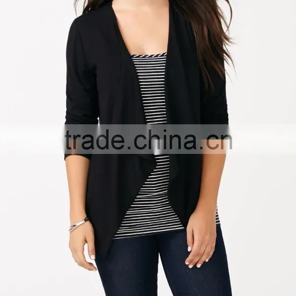 Maternity 3/4 Sleeve Maternity Cardigan Long Cardigan Abaya Long Sleeve Crochet Cardigan photo-2