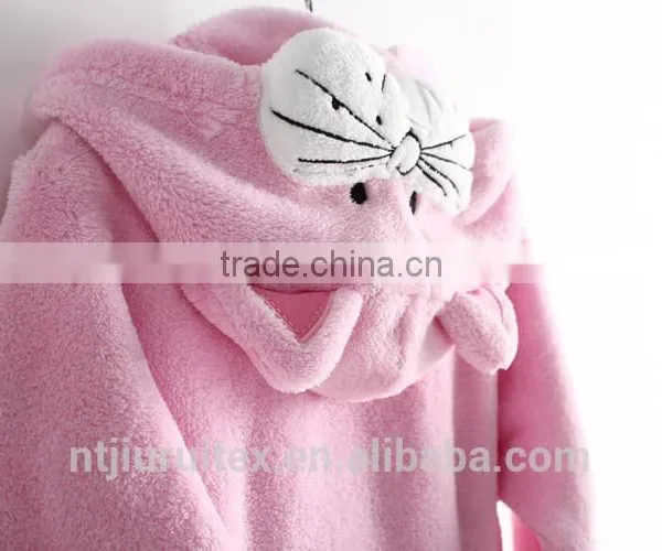 Cartoon Character Hooded Bathrobe ,Baby/Child Hooded Bathrobe, Coral/plush Fleece Bathrobe, photo-3