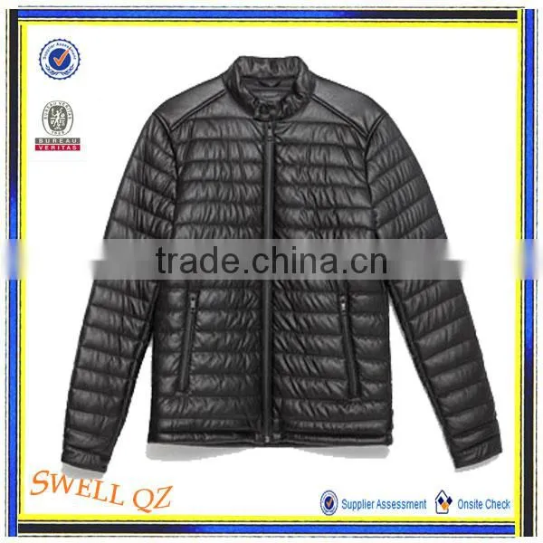 2016 Top Selling Newest Fashion Winter Clothes Mens Quilted PU Jacket