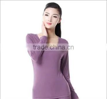 Top Brand High Quality Soft Modal Men And Women Thermal Underwear Long John Set Solid Colors photo-5