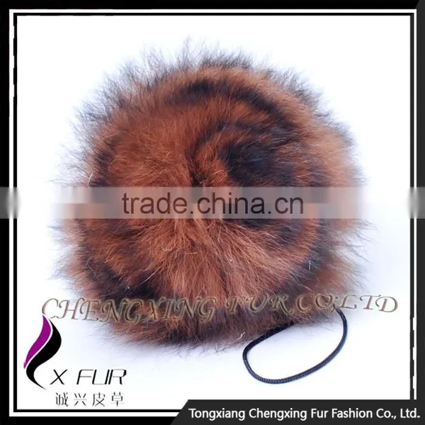 CX-A-54D Flower Design Fashion Hangings Real Rabbit Fur Keychain photo-4