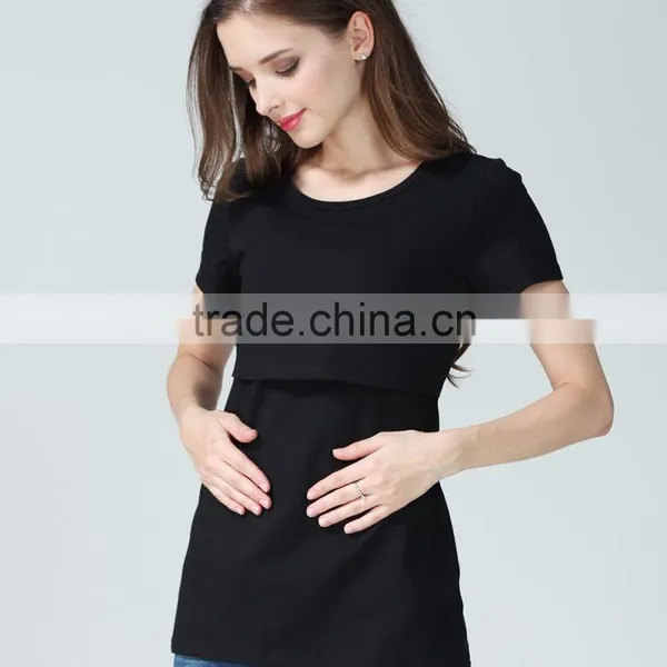 Wild Maternity Tops Scoop Neck Breastfeeding Clothing Normcore Pregnant Mother T-shirts photo-5