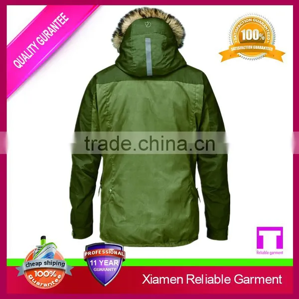 Custom Varsity Jacket Wholesale/ Polyester Fabric Down Jacket With Fur Hood photo-2