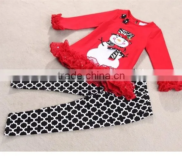 Wholesale Children Boutique Clothing/ Latest Fashion Baby Girls Ruffle Christmas Clothes photo-2