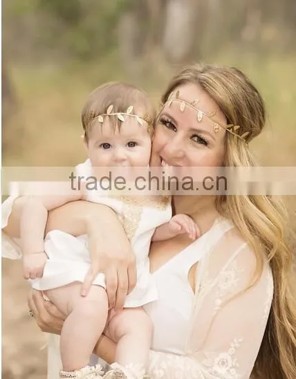 2 Colors Leaf Headband, Leaf Headband for Both Mom and Kids, Mom & Kids Headband photo-2
