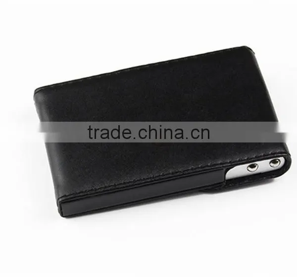 Leather Business Credit Card Holder Case Black Upright Leather Name Credit Business Card Case Holder photo-3