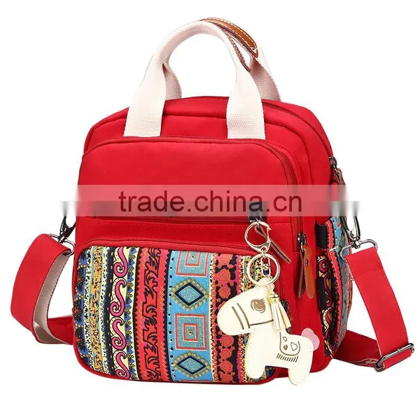 Wholesale Red Color Women's Backpack With Zipper photo-3