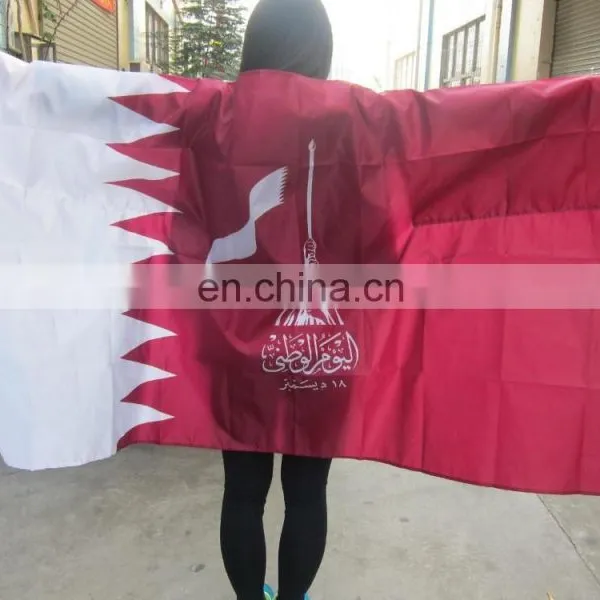 Silk Screen Printing National Qatar Body Flag Cape photo-2
