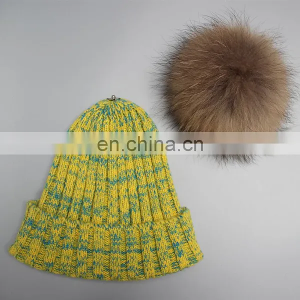 Custom Ladies Winter Hat With Fur Pom Pom photo-6
