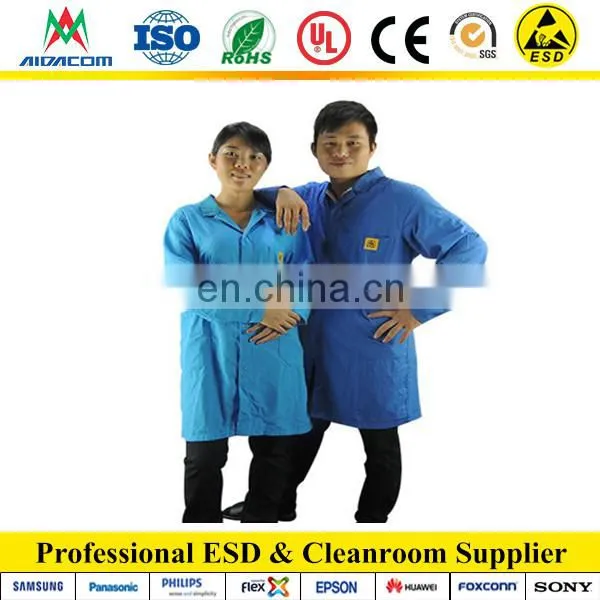 Jacket Type, 5mm Grid White Poly/cotton Anti-static Smock photo-2