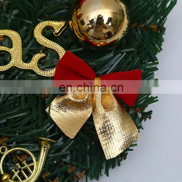 A039 Christmas Wreaths Berries Red Fruit Bow Knots Ornaments Window Arrangement Door Hanging Green Garland Christmas Gifts photo-4
