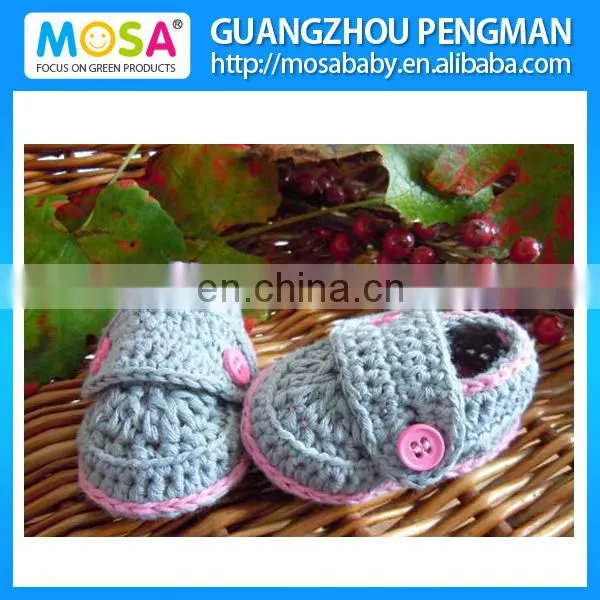 2014 Newborn Baby Shoes ,Knitted Baby Booties Grey Pink Mary Jane for Newborn to Toddler Girls