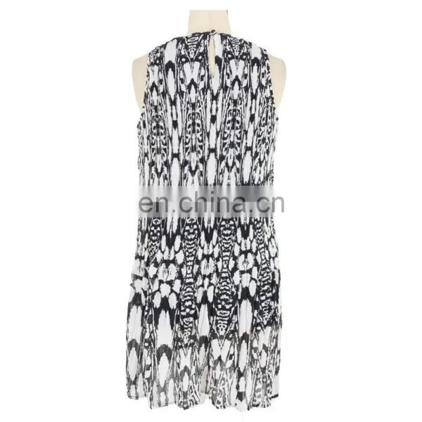 Crinkle Chiffon Monochrome Print Young Lady Dress photo-2