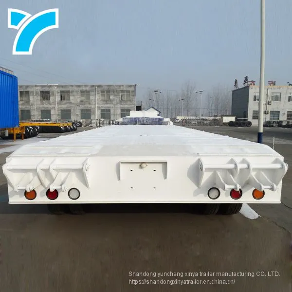 Made in China Gooseneck Low Platform Semi Low Flatbed Trailer Lowbed Truck Trailer for Sale photo-3