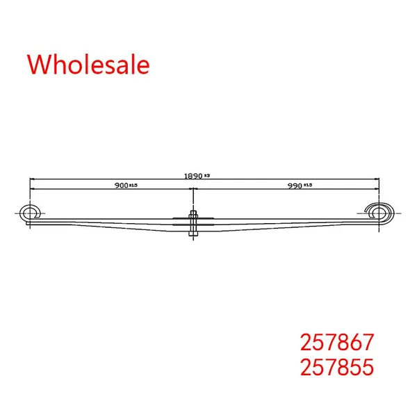257867, 257855 Heavy Duty Vehicle Front Axle Parabolic Spring Arm Wholesale For Volvo photo-2